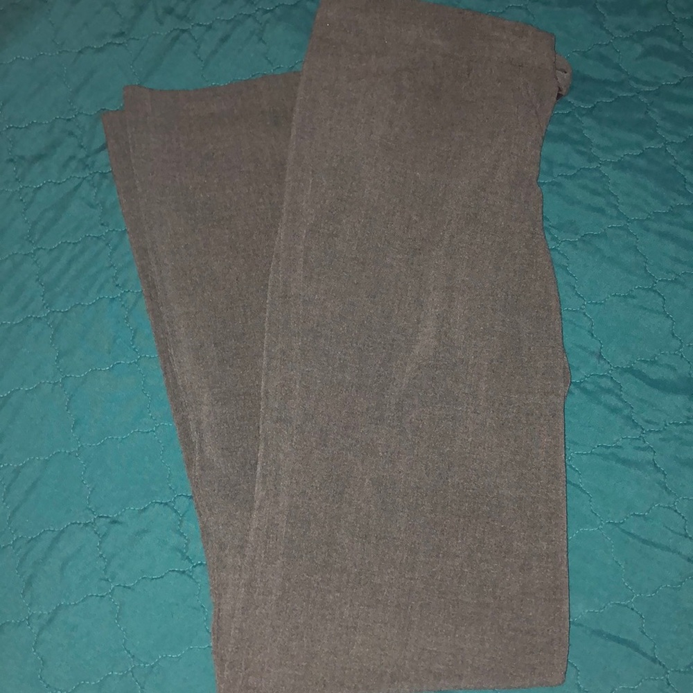 Grey fit and flare work slacks